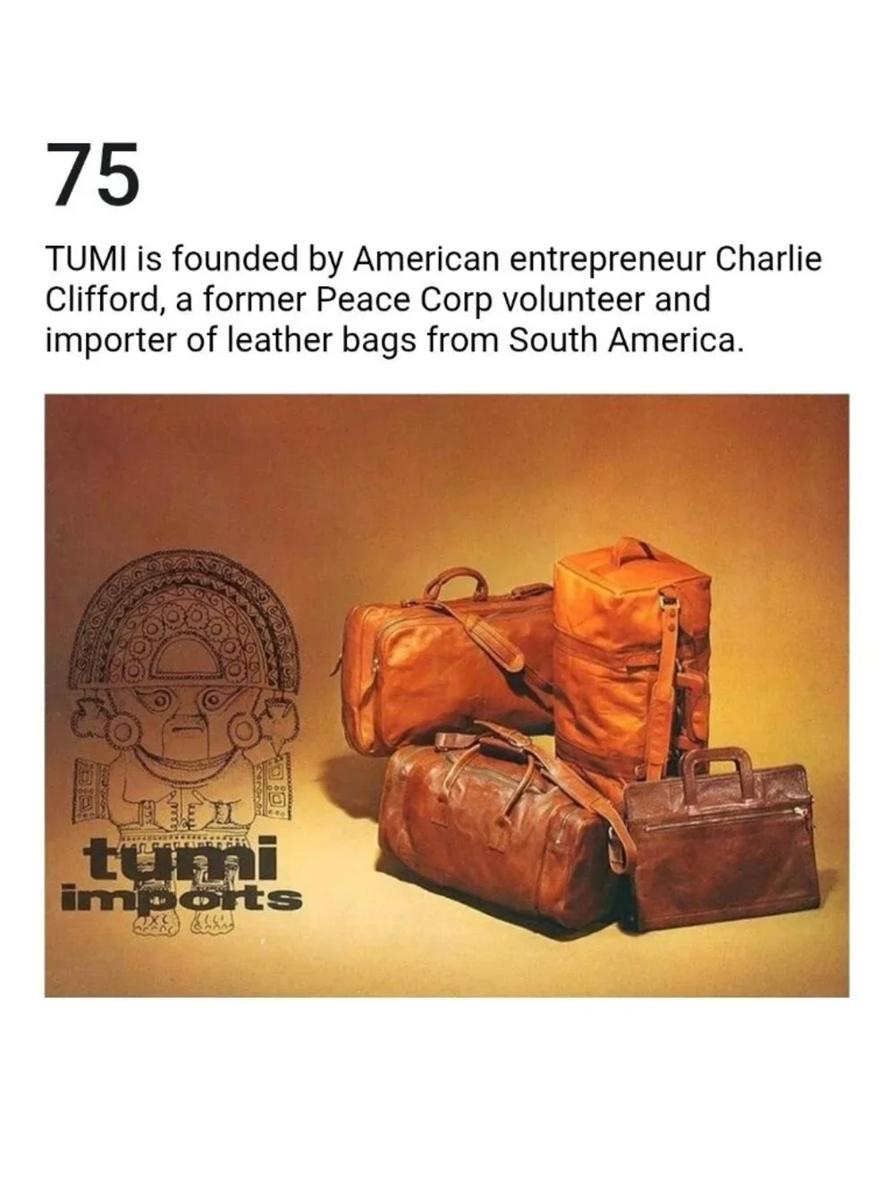Vintage Tumi Alpha Bag Brown Leather 3 Zip Weekender Duffle Colombia 1975 RARE!